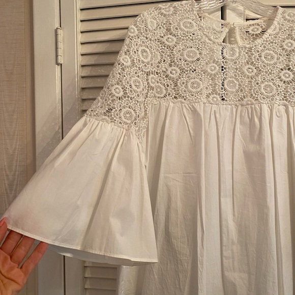 Chicwish white crochet detail top size M - Picture 2 of 6